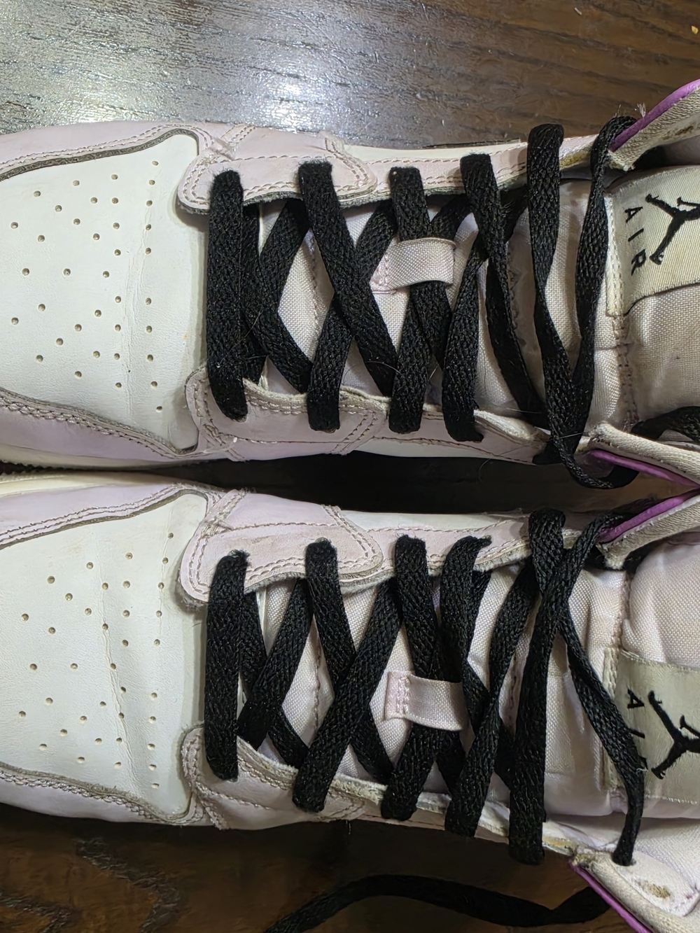Jordan Air High-Top Women's Sneakers in Light Pink and Black